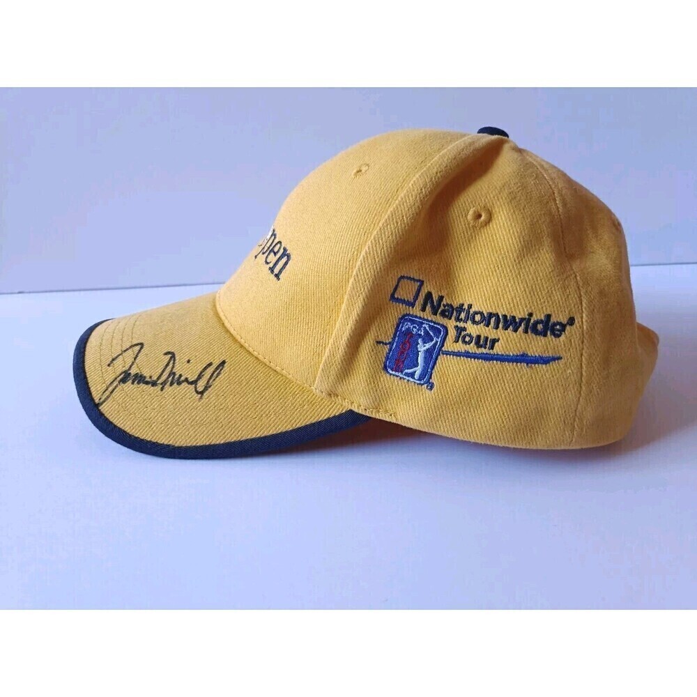 PGA Tour Golf Hat Men's Adjustable Autographed Yellow Embroidered - Picture 3 of 10